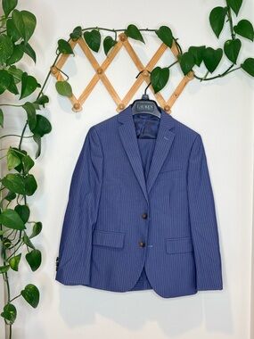 LAUREN RALPH LAUREN Blue Pinstripe Two Piece Suit